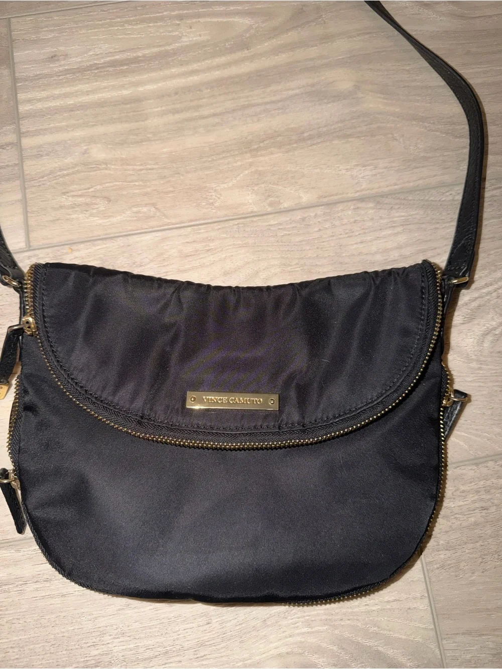 Vince Camuto Black Crossbody with Gold Hardware